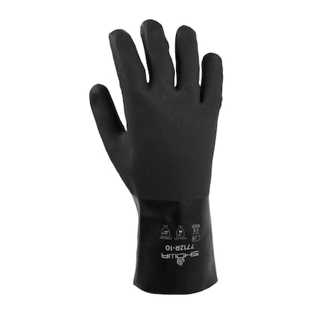 Showa Atlas Unisex Indoor/Outdoor Gaunlet Chemical Gloves Black L 1 pair 7712R-10.RT
